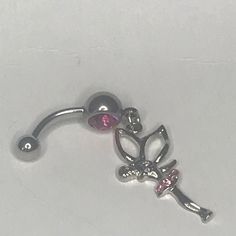 Brand New No Tags Pink Gemstones Fairy Tinker Bell Belly Button Ring 316l Surgical Steel 14g (Lot 15) Silver Stainless Steel Body Jewelry, Silver Fantasy Body Jewelry For Gift, Silver Stainless Steel Belly Ring, Silver Stainless Steel Round Belly Ring, Nickel-free Silver Stainless Steel Body Jewelry, Nickel-free Stainless Steel Silver Body Jewelry, Sterling Silver Body Jewelry As Gift, Fairy Rings, Fairy Ring