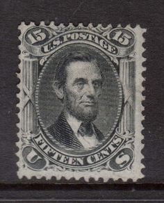 an old postage stamp with the image of abraham lincoln on it's back side