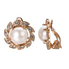 PRICES MAY VARY. 🎁Modern and Fashionable earrings for every day wear. Size of 0.67"（1.7cm)*0.67"（1.7cm) ,18k rose gold plated Buttonfaux pearl non pierced jewelry 🎁 these Clip-on earrings are lovely on and the clip on was discreet,So pretty and light weight. The clip is hidden nicely by the design of the earrings and the quality is decent.All material is 18k white/gold plated , tarnish resistant and hypoallergenic 🎁The fake pearl clip earrings are design for people who are non pierced ears ,t Round Metal Crystal Earrings For Wedding, Elegant Round Clip-on Crystal Earrings, Metal Clip-on Earrings For Wedding, Wedding Metal Pearl Earrings For Pierced Ears, Wedding Pearl Earrings For Pierced Ears, Round Clip-on Earrings For Wedding, Elegant Metal Clip-on Earrings For Wedding, Clip-on Round Earrings For Wedding, Pierced Jewelry