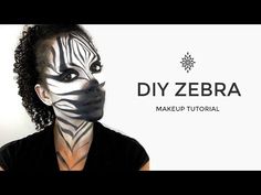 Zebra Makeup Look, Zebra Face Paint, Zebra Halloween Costume, Zebra Makeup, Zebra Costume, Halloween Makeup Sugar Skull, Makeup Tutorial Mac, Zebra Face, Animal Makeup