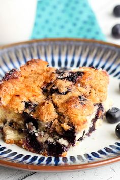 a close up of a plate of food with blueberries