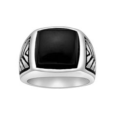 Add a cool new element to your look with this black ion-plated stainless steel black agate ring.Click on this JEWELRY & WATCHES GUIDE to learn about fit, styles, materials and more!Add a cool new element to your look with this black ion-plated stainless steel black agate ring.Click on this JEWELRY & WATCHES GUIDE to learn about fit, styles, materials and more! Size 10 Metal: stainless steel Plating: black ion-plated Packaging: boxed Width: 15 mm Finish: polished Additional details: black agate P Black Stainless Steel Ring With Polished Finish, Modern Black Round Rings, Black Stainless Steel Jewelry With Black Enamel, Modern Adjustable Black Jewelry, Modern Metal Jewelry With Black Band, Modern Stainless Steel Jewelry With Black Band, Modern Black Jewelry With Polished Finish, Black Stainless Steel Ring Jewelry, Classic Black Metal Rings