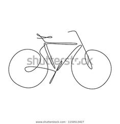 a single line drawing of a bicycle