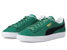 PUMA Suede Classic XXI - Men's Shoes : Vine/Puma Black/Puma White : Keep it cool and casual in the PUMA Suede Classic XXI featuring a classic lace-up style sneaker boasting all over suede detail and branding/logos throughout. Available in six suede color options. Leather upper. Textile lining. Synthetic sole. Imported. Measurements: Weight: 14 oz Product measurements were taken using size 9, width D - Medium. Please note that measurements may vary by size. Weight of footwear is based on a single Green Suede Sporty High-top Sneakers, Suede Sneakers With Boost Midsole For Streetwear, Green Suede Sporty Sneakers, Green Suede Lace-up Sneakers, Custom Streetwear Sneakers With Boost Midsole And Suede, Custom Suede Sneakers With Boost Midsole For Streetwear, Suede High-top Sneakers With Cushioned Footbed For Streetwear, Suede High-top Sneakers With Cushioned Footbed, Custom Low-top Suede Sneakers For Streetwear