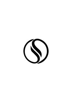 a black and white logo with the letter s