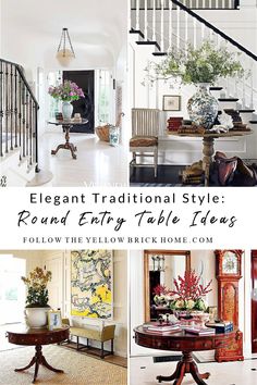 elegant traditional style round entry table ideas