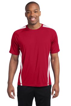 Sport-Tek ® Colorblock PosiCharge ® Competitor™ Tee. ST351 - TRUE RED/ WHITE - L | Sport-Tek Colorblock PosiCharge Competitor Top in True Red/White Size Large | Polyester Food Discount, Red Kap, Discount Illustration, Work Wear Women, True Red, Athletic Shirts, Discount Furniture, Zip Sweatshirt, Discount Coupon