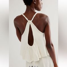 Nwt Free People Bandit Top Size Extra Small Color Ivory. Super Cute Top. See Pics For Details Ships Out Same Day Sleeveless Beige Top With Tie Back, Beige Sleeveless Top With Tie Back, White Cropped Tie Back Top, Cream Sleeveless Linen Top, Linen Tie Back Top For Brunch, Cream Linen Tops For Vacation, Cream Linen Top For Summer, Summer Cream Linen Top, White Linen Tops For Brunch