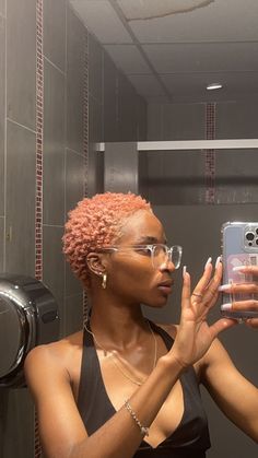 Pink Type 4 Hair, Pink Twa Natural Hair, Pink Twa, Blonde Twa, Low Cut Hairstyles, Pink Short Hair, Short Bleached Hair, Hair Color For Dark Skin, Cornrows Natural Hair