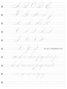 the cursive writing practice sheet for beginners to learn how to write calligraphy