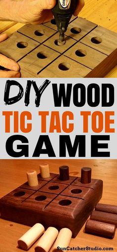 this diy wood tic tac toe game is so easy to make