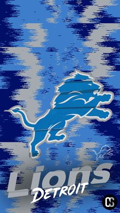 detroit lions wallpaper with the detroit lions logo on it's blue and gray background