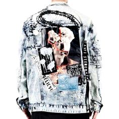 Bring your wardrobe into the future with our 2023 Spring-Summer Collection's Y2K-trend anime-print men's denim jacket! Combining retro trends with trendy style. this statement piece features a bleached finish. painted prints. and a buttoned closure for a timelessly cool look.Why You'll Fall In Love: Y2K Vibes: Make a vogue statement that pays tribute to the millennium's iconic style scene. Loose and Lively: Experience unmatched comfort and freedom of movement with its free fit. Painted Prints: I Men Denim Jacket, Denim Art, Jean Jacket Men, Printed Denim Jacket, Y2k Men, Painted Jeans, Y2k Vibes, Ageless Style, Into The Future