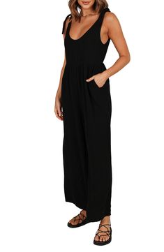 Elevate your contemporary wardrobe with this tie-shoulder linen jumpsuit finished with wide legs and handy side pockets. Pull-on style Adjustable tie straps Side-seam pockets Unlined 100% linen Hand wash, dry flat Imported Contemporary Wardrobe, Linen Jumpsuit, Wide Legs, Wide Leg, Jumpsuit, Hand Wash, Nordstrom, Wardrobe