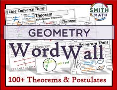 a poster with words and pictures on it that say,'geometric word wall '