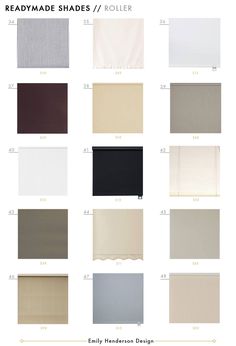 the different shades and colors of fabric for bedding, curtains or drapes