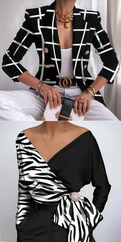 White Office Outfit, Black White Office, Type Of Content, Mode Kimono, White Office, Diy Costume, Trendy Tops For Women, Office Outfit, Fashionista Clothes