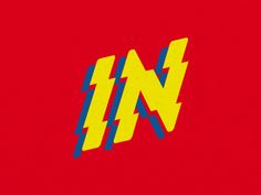 a red background with yellow and blue lines on the bottom, and an image of a lightning