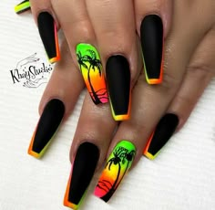 Nail Ideas Graduation, Jamaica Nails, Rasta Nails, Spring Nail Sets, Blossom Nails, Short Coffin Nails Designs, Art For Summer, Nail 2024, Spring Nails Ideas