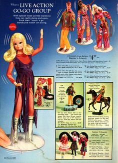 an advertisement for barbie dolls from the 1970's