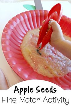 an apple seeds fine motor activity for toddlers