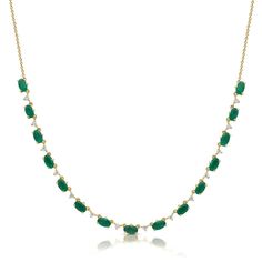 14k GOLD .30 CT NATURAL DIAMONDS 4.36 CT NATURAL EMERALDS 16"-17"-18" IN LENGTH 14k Gold Green Necklace With Diamond Accents, Green 14k Gold Necklace With Diamond Accents, Fine Jewelry Green Diamond Necklace In 14k Gold, Green Diamond Necklace In 14k Gold, Green Emerald Necklace With Single Cut Diamonds, Green Necklace With Single Cut Diamonds For Anniversary, Anniversary Green Necklace With Single Cut Diamonds, Bangle Ring, Natural Emerald