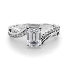 This timeless ring features 1/10 ctw. of radiant diamonds that reach down the band. A 0.25 ct. or larger center stone of any shape can be set with this ring. Radiant Cut Diamond Ring In Diamond White, 14k White Gold Radiant Cut Diamond Ring, Diamond White Radiant Cut Platinum Ring, Radiant Cut Brilliant Lab Grown Diamond Ring, White Radiant Cut Lab Grown Diamond Ring, Radiant Cut 14k White Gold Diamond Ring, Platinum Radiant Cut Diamond White Ring, Radiant Cut Diamond White Platinum Ring, Lab Grown Diamond Ring With Radiant Cut