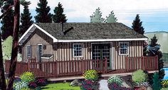 this is an artist's rendering of the cabin style house plans for small homes