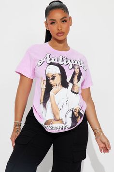 Available In Pink. Tshirt Crew Neck Short Sleeve Front Screen Stretch Disclaimer: Due To The Printing and Wash Process A Difference In Saturation May Occur. Each Garment Is Unique. 100% Cotton Imported | Aaliyah Princess Of R&B Washed Tshirt in Pink size XL by Fashion Nova Aaliyah Style 90s, Aaliyah Shirt, Washed Tshirt, Baddie Stuff, Kitty Makeup, Aaliyah Style, Hello Kitty Makeup, Gal Gadot Wonder Woman, Graphic Tee Outfits