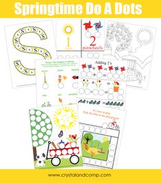 printable spring do a dot worksheet for kids to practice numbers and counting