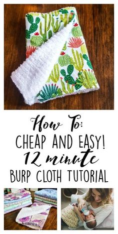 the instructions for how to make an easy crochet baby bib and burp cloth