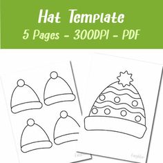 christmas hat templates for kids to color and print on the page, including 5 pages