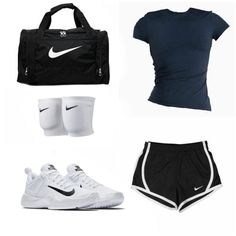 Nike Outfits Aesthetic Summer, Outfit Ideas For Volleyball, Sport Practice Outfits, Volleyball Clothes Outfits, Volley Ball Fits, Volleyball Tryouts Outfits, Cute Sporty Outfits For Summer, Sports Outfits Aesthetic