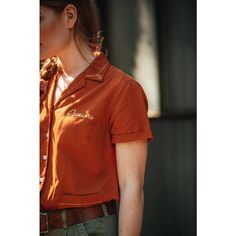 Damsons Double Bowling Shirt Burnt Orange Summer Color Palette, Alphabet Jewelry, Bowling Shirt, Shirt Blouses Women's, Stocking Fillers For Her, Forever Jewelry, Bowling Shirts, Jewelry Ring Box, Mens Jewelry Bracelet