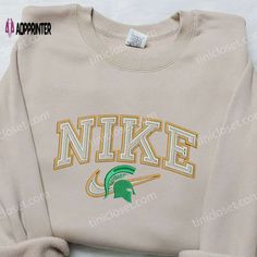 The Michigan State Spartans x Nike Embroidered Sweatshirt is a must-have for any fan. Made with high-quality materials, this sweatshirt Custom Nike Sweatshirt, Nike Embroidered Sweatshirt, Nike Inspired, Nike Design, Embroidered Shirts, Custom Nike, Nike Sweatshirt, Nike Brand, Hoodie Material