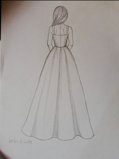 a drawing of a woman's dress with long sleeves and a high low back