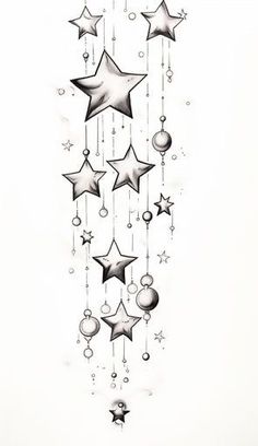 a drawing of stars hanging from the ceiling