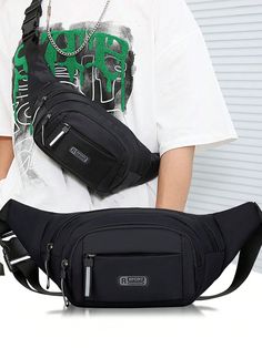 Men's Fashion Multi-Functional Pocket Compartment Casual Sports Waist Bag, Solid Color Travel Chest Bag Bum Bag College Bag Work Weekend Summer Vacation Carry On Utility Personalized Gifts Thanksgiving Holiday Storage Bag Messenger Bag Shoulder Bag Rider Bag Black Bag Hiking Student Large Capacity Multi-Functional Portable Chest Bag Gifts For Men Bag For Men Christmas Black    Polyamide Letter,Plain Sling Bag   Men Bags, size features are:Bust: ,Length: ,Sleeve Length: Casual Sports Belt Bag With Cell Phone Pocket, Casual Sports Belt Bag With Pockets, Sporty Belt Bag With Pockets For Outdoor Activities, Casual Belt Bag With Functional Pockets, Black Sports Bag With Anti-theft Pocket, Sporty Outdoor Belt Bag With Pockets, Sporty Belt Bag With Pockets For Outdoor, Black Gym Shoulder Bag With Pockets, Functional Large Capacity Pouch Belt Bag