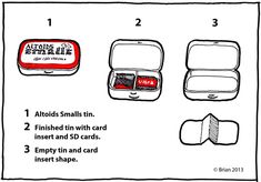 the instructions for how to fold an empty wallet and insert it into a card case