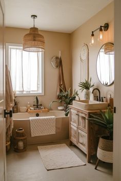 the bathroom is clean and ready to be used as a guest room or family room