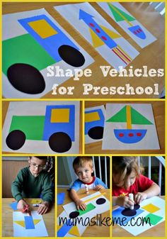 the shape vehicles for preschool to make with construction paper