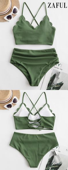 Tankini set swimsuits are practical yet stylish. Check out our huge selection of all tankini set swimwear at Zaful. #Zaful #tankini #summerfashion Scalloped Swimsuit, Swimsuit Tankini, Cupshe Swimsuits, Swimwear High Waisted, Printed Tankini