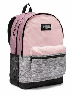 ; Official PayPal Conversion Rates Add Currency Converter To Your Items Welcome to Try-The-Best-of-This-Year Store •••••••••••••••••••• Victoria's Secret Pink Chalk Pink & Grey Marl Campus Backpack "Best. Backpack. Ever. Comfy and cute with tons of pockets, the Campus Backpack is an “it” bag that actually holds everything." Durable fabric Top Stash pocket Interior pocket Water bottle pocket Comfy shoulder straps Imported polyester 18” H x  12” W BRAND NEW WITH TAGS!   You are getting: 1 Large Ba Vs Pink Backpack, Pink Backpacks, Pink Backpack Victoria Secret, Cute Backpacks For School, Victoria Secret Backpack, Vans Bags, Jewerly Holders, Victoria Secret Pink Logo, Pink Campus