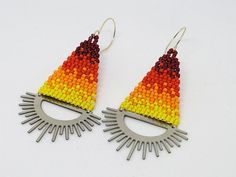 Check out this item in my Etsy shop https://www.etsy.com/listing/1091265552/beaded-sunrise-earrings-beaded-earrings Metal Beaded Earrings For Summer, Nickel Free Yellow Jewelry For Festivals, Nickel Free Yellow Dangle Beaded Earrings, Nickel-free Yellow Jewelry For Festival, Yellow Fringe Beaded Earrings With Round Beads, Handmade Yellow Metal Earrings, Yellow Handwoven Beaded Earrings With Round Beads, Yellow Bohemian Beaded Round Earrings, Sun And Moon Beaded Earrings