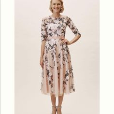 Size 2 Nwt Never Wear Once, Really Beautiful Details. Bhldn Dresses, High Low Midi Dress, Half Sleeve Dresses, Floral Print Midi Dress, Green Midi Dress, Midi Maxi Dress, Floral Midi Dress, Retro Dress, Anthropologie Dresses