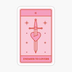 a pink tarot card with the words,'emmes to lovers'on it