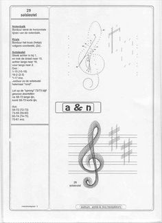 an instruction sheet for musical instruments with notes and symbols on the front cover, in black and white