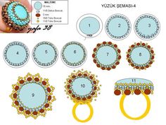 the instructions to make a beaded ring with beads and stones on it, including an oval