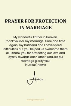 a prayer for protection in marriage