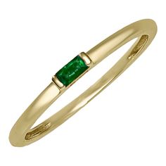 This is part of Chairish’s Fine Jewelry assortment.  Shop our delicate 14K pinky ring with a simple, clean baguette-cut gemstone.  The perfect pinky ring! It is set in 14K yellow gold with a fantastic emerald baguette. It can be worn as a midi ring as well!  Gold Color: Yellow Gold Material: 14KT Gold Stones: Emerald  Gem Color: Green Carat Weight: 0.12 cts Stone Size: Height-1.80mm, Width-3.20mm Ring Size: U.S- 5 Handmade in Jaipur. Emerald Gem, Baguette Ring, Midi Ring, Midi Rings, Perfect Pink, Antique Design, 14k Gold Ring, Baguette Cut, Pinky Ring